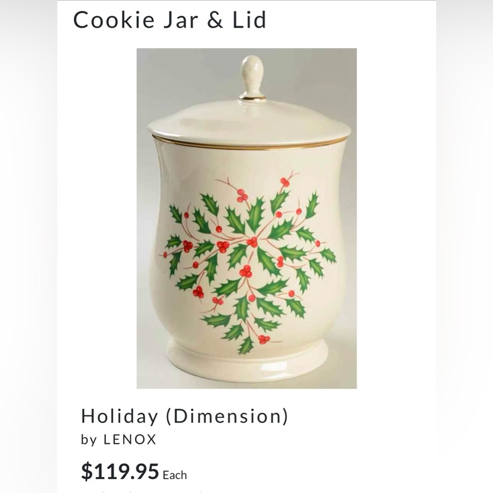 Lenox holiday cookie jar